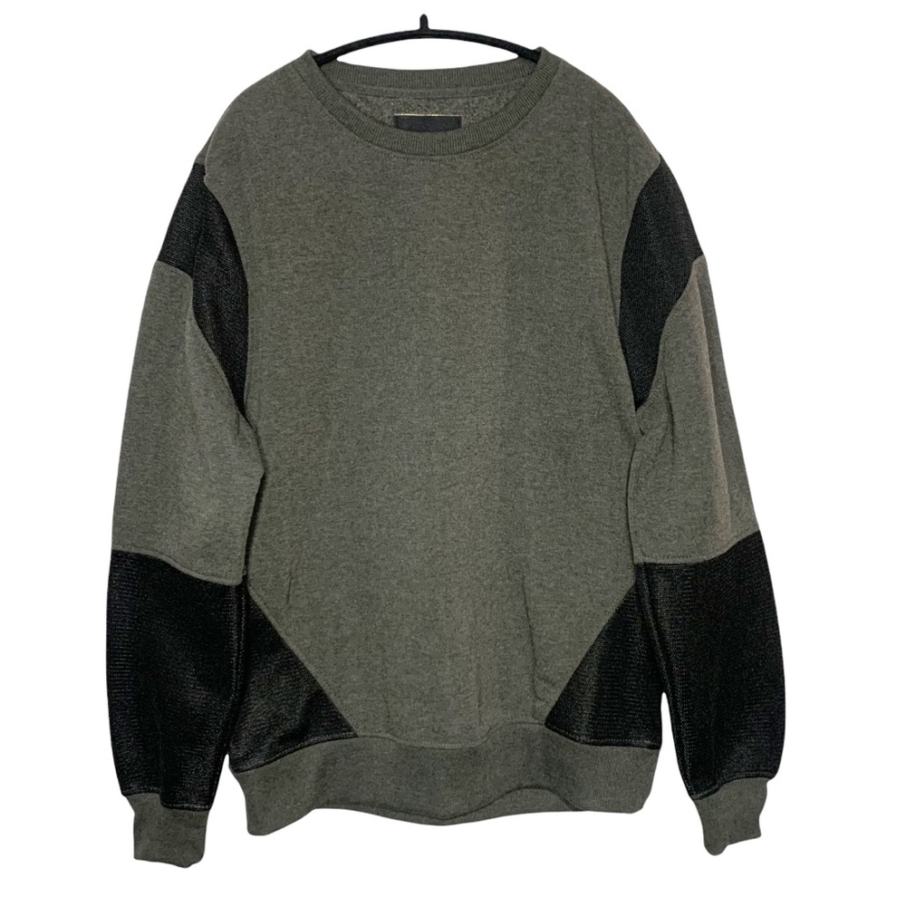 Maxi Milian New York Dark Gray Sweatshirt Mesh Sleeves Men Size Large